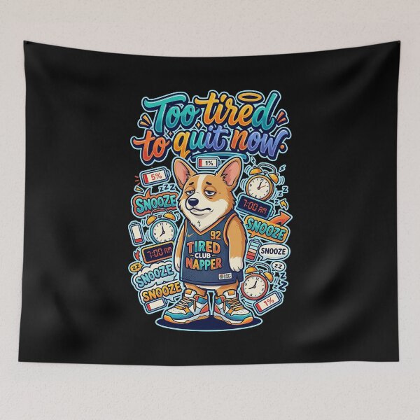 Item preview, Corgi Too Tired To Quit Now Hip Hop Illustration designed and sold by Tong4130.