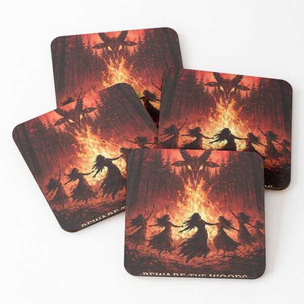 Item preview, Beware The Woods Pagan Ritual Red Moon Gothic Horror designed and sold by DraftAndDoneArt.