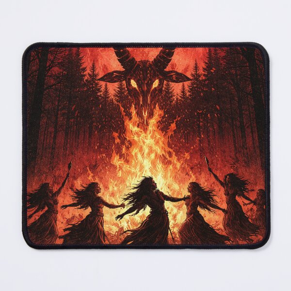 Item preview, Beware The Woods Pagan Ritual Red Moon Gothic Horror designed and sold by DraftAndDoneArt.