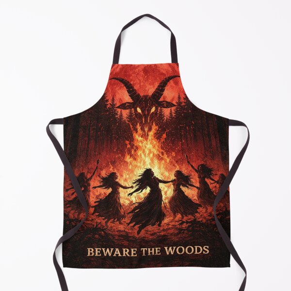 Item preview, Beware The Woods Pagan Ritual Red Moon Gothic Horror designed and sold by DraftAndDoneArt.