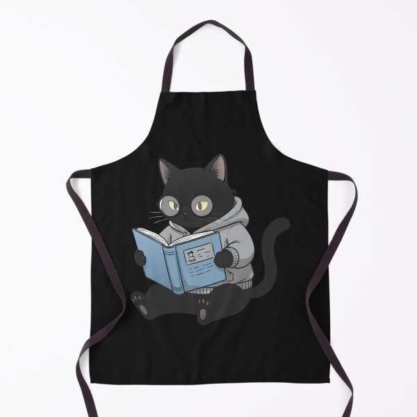 Item preview, Cozy Nerd Black Cat in Hoodie Reading a Book designed and sold by Cipher & Soul.