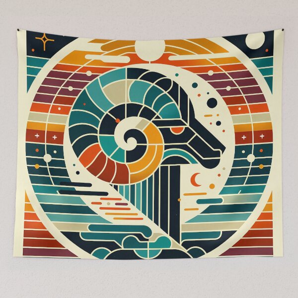 Item preview, Geometric Aries Ram Symbol designed and sold by InkSmithery.