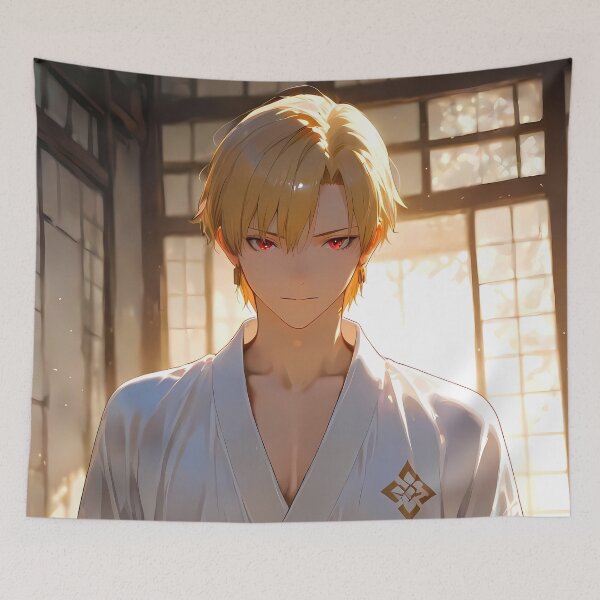 Item preview, Gilgamesh Red Kimono Fate Stay Night Anime designed and sold by Tokyonomad.