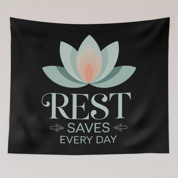 Item preview, Rest Saves Every Day Self-Care Inspirational Quotes designed and sold by Formatage.