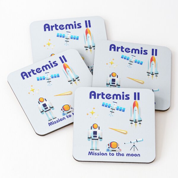 Item preview, Artemis II Mission To The Moon - Space Exploration Flat Art Elements designed and sold by Yasmine Mohammed.