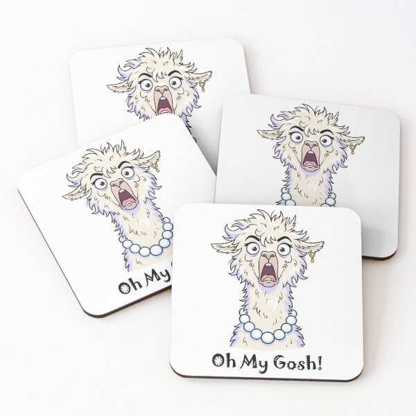 Item preview, Funny Shocked Llama with Pearls Vector Illustration Oh My Gosh designed and sold by DiNata.