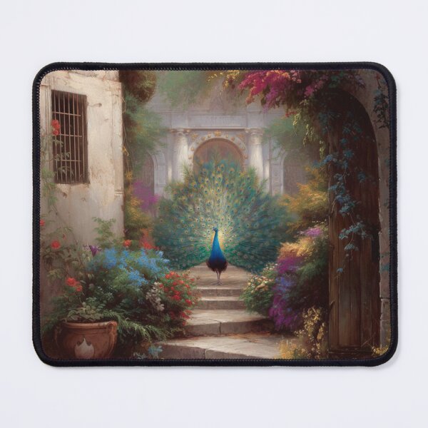 Item preview, A majestic Peacock displaying its full tail in a palace garden, Birds in Motion designed and sold by CDC40.