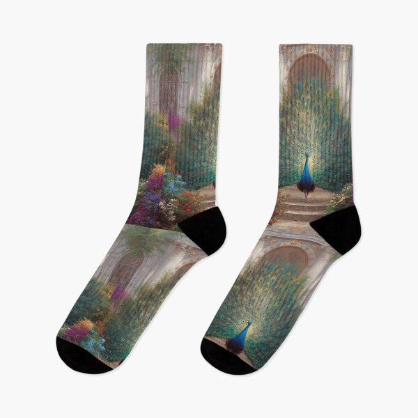 Item preview, A majestic Peacock displaying its full tail in a palace garden, Birds in Motion designed and sold by CDC40.