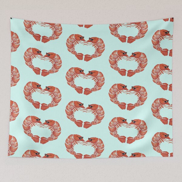 Item preview, Cute Shrimp Heart – Funny Seafood Couple in Sunglasses designed and sold by Pryhozha.