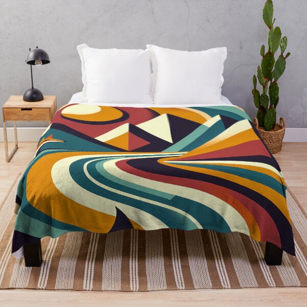 Item preview, Geometric Mountain Landscape with Fox and Sun designed and sold by InkSmithery.