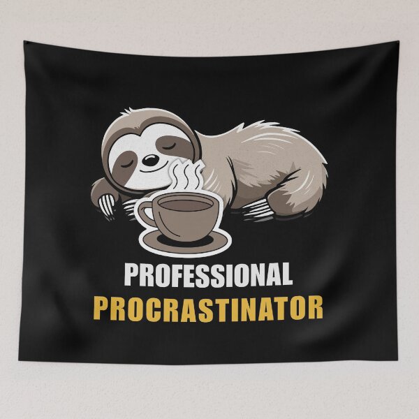 Item preview, Professional Procrastinator Sloth Coffee Funny Lazy Humor T-Shirt designed and sold by Negisandeep studio.