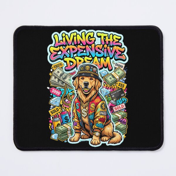 Item preview, Golden Retriever Living The Expensive Dream Streetwear Art Design designed and sold by Tong4130.