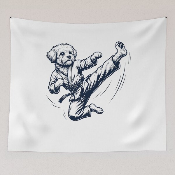 Item preview, Vintage Maltese Doing Karate Martial Art Dog Lover designed and sold by TerryConnells.
