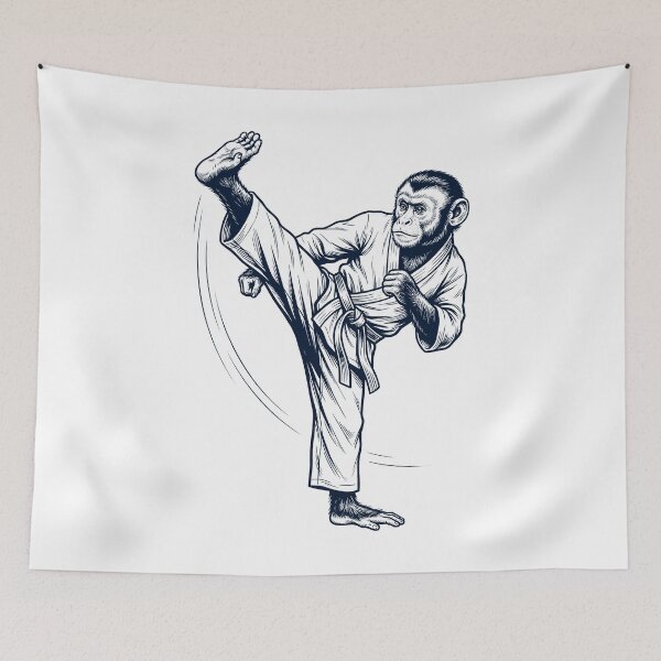 Artikelvorschau, Vintage-Affe beim Karate – Kampfsport-Tierliebhaber entworfen und verkauft von TerryConnells.