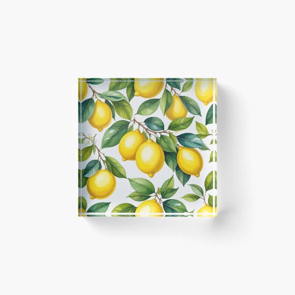 Item preview, Yellow lemons on white background designed and sold by AnnaHolyph.