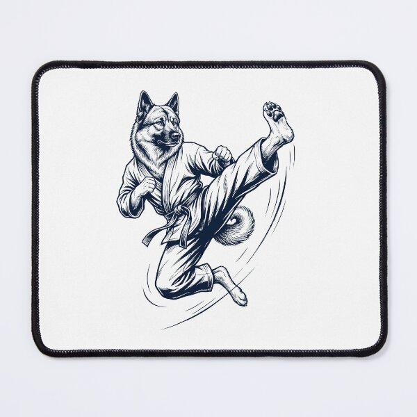 Item preview, Vintage Norwegian Elkhound Doing Karate Martial Art Dog Lover designed and sold by TerryConnells.