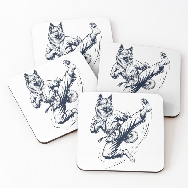 Item preview, Vintage Norwegian Elkhound Doing Karate Martial Art Dog Lover designed and sold by TerryConnells.