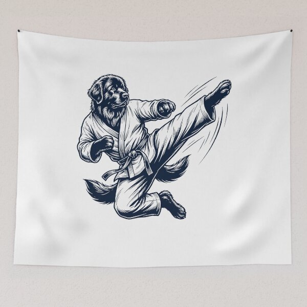 Item preview, Vintage Newfoundland Doing Karate Martial Art Dog Lover designed and sold by TerryConnells.