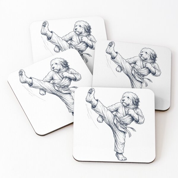 Item preview, Vintage Old English Sheepdog Doing Karate Martial Art Dog Lover designed and sold by TerryConnells.