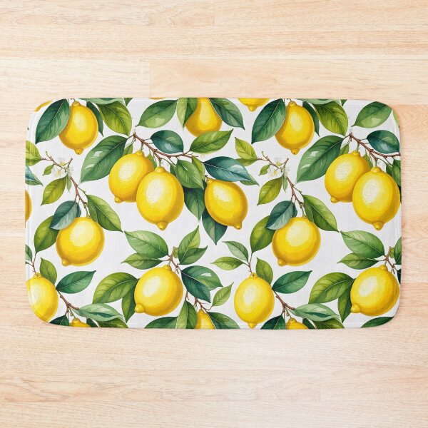 Item preview, Yellow lemons on white background designed and sold by AnnaHolyph.