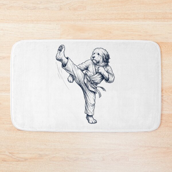 Item preview, Vintage Old English Sheepdog Doing Karate Martial Art Dog Lover designed and sold by TerryConnells.