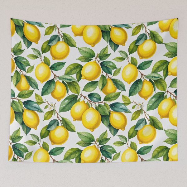 Item preview, Yellow lemons on white background designed and sold by AnnaHolyph.
