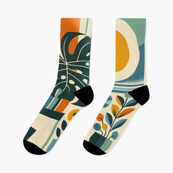 Item preview, Geometric Botanical Sun and Monstera designed and sold by InkSmithery.