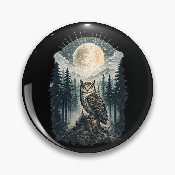 Item preview, Mystic Owl Under Moonlight Forest - Vintage Night designed and sold by SidTastic .