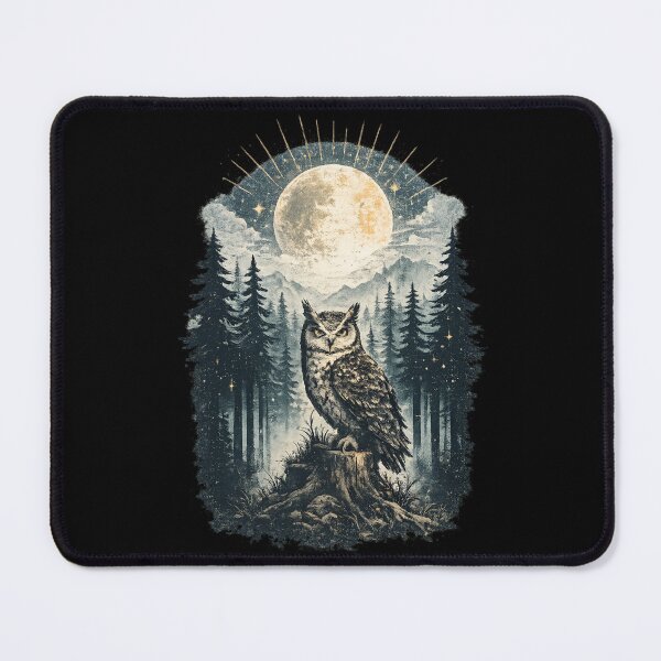 Item preview, Mystic Owl Under Moonlight Forest - Vintage Night designed and sold by SidTastic .