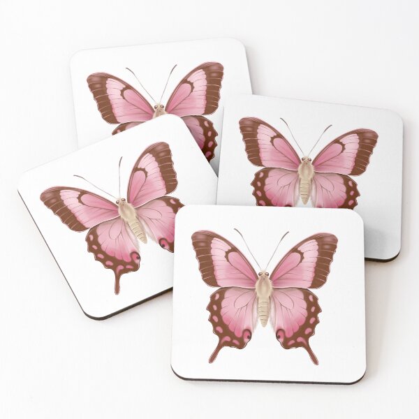 Item preview, Butterfly with pink and brown wings rests on a white background, showcasing a mix of hues and designs during daylight hours designed and sold by Ms. Iryna.