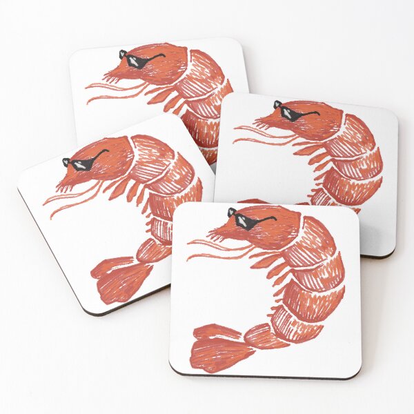Item preview, Cool Shrimp in Sunglasses – Funny Seafood Character designed and sold by Pryhozha.