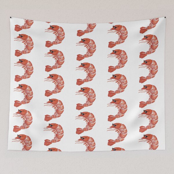 Item preview, Cool Shrimp in Sunglasses – Funny Seafood Character designed and sold by Pryhozha.