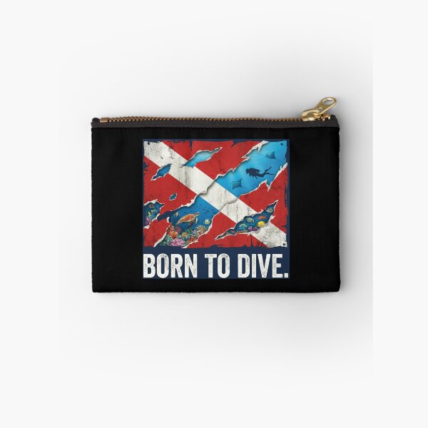 Item preview, Born To Dive Scuba Diver Down Shredded Flag Marine Life designed and sold by RobertLeibowitz.
