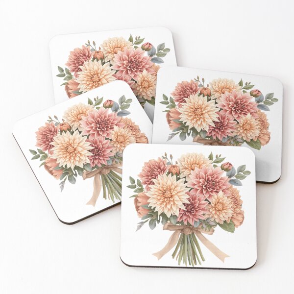 Item preview, Bouquet of pink dahlias. designed and sold by uunaa.