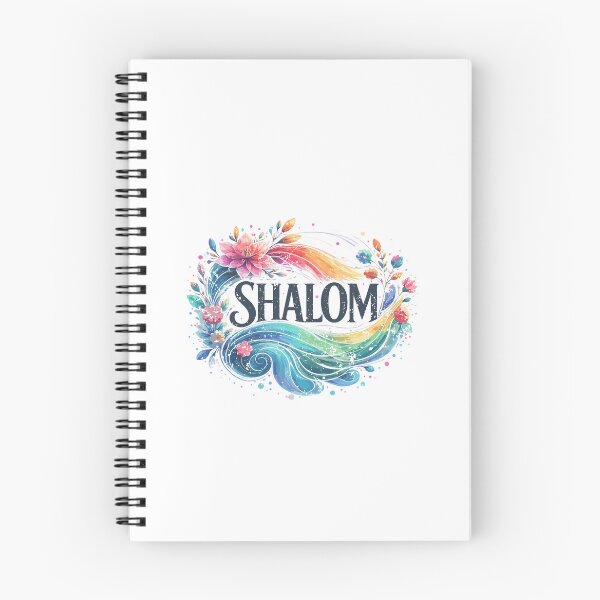 Item preview, Shalom Colorful Floral Wave Art designed and sold by Thank-HaShem.
