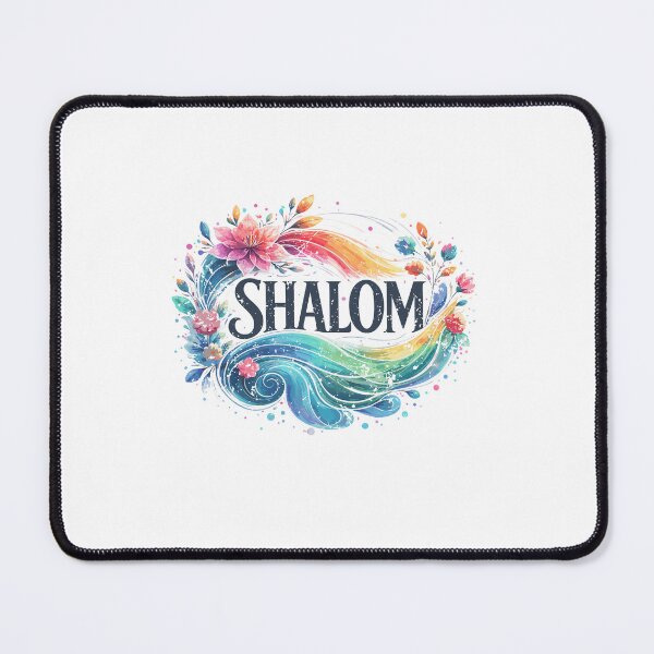 Item preview, Shalom Colorful Floral Wave Art designed and sold by Thank-HaShem.