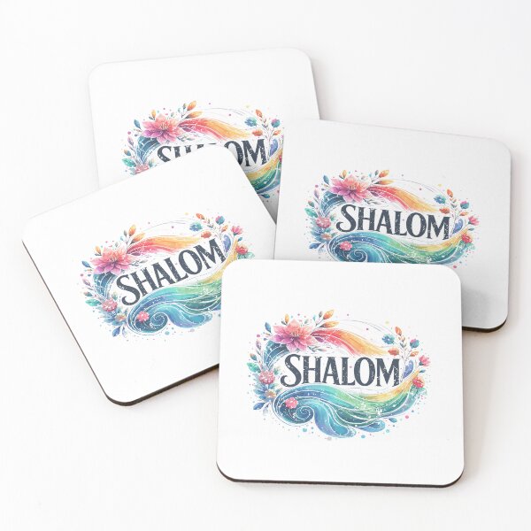 Item preview, Shalom Colorful Floral Wave Art designed and sold by Thank-HaShem.