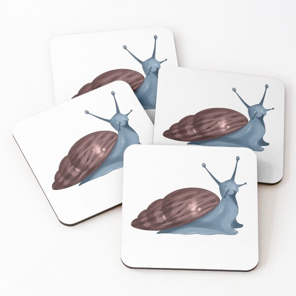 Item preview, Snail crawls on a white background with a large shell and visible tentacles during the daytime designed and sold by Ms. Iryna.