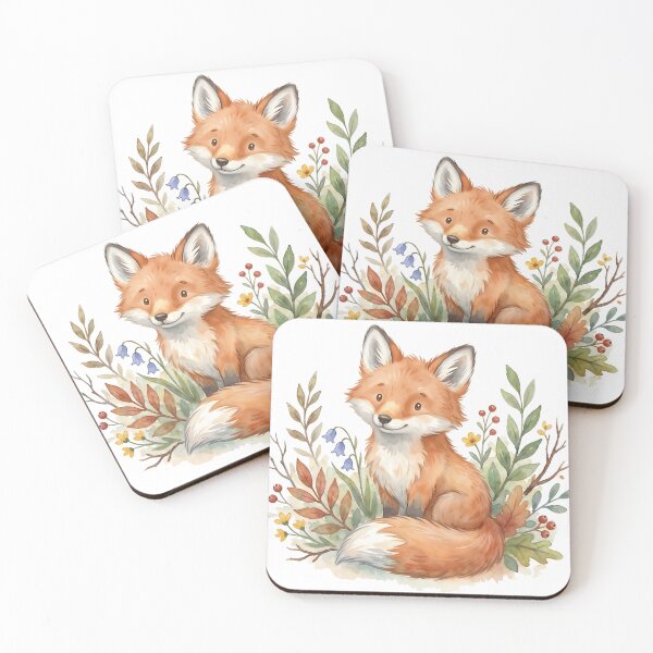 Item preview, Cute Baby Fox Watercolor - Whimsical Woodland Nursery Art designed and sold by RubisLeaf.