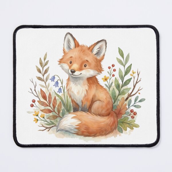 Item preview, Cute Baby Fox Watercolor - Whimsical Woodland Nursery Art designed and sold by RubisLeaf.