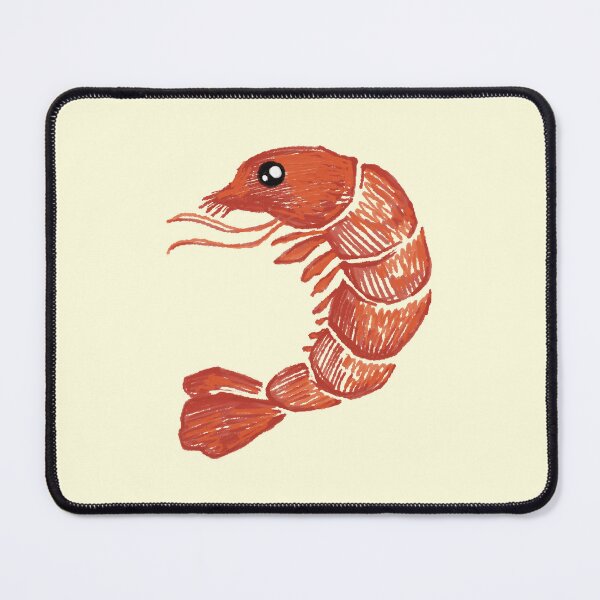 Item preview, Cute Shrimp with Big Eye – Kawaii Seafood Illustration designed and sold by Pryhozha.