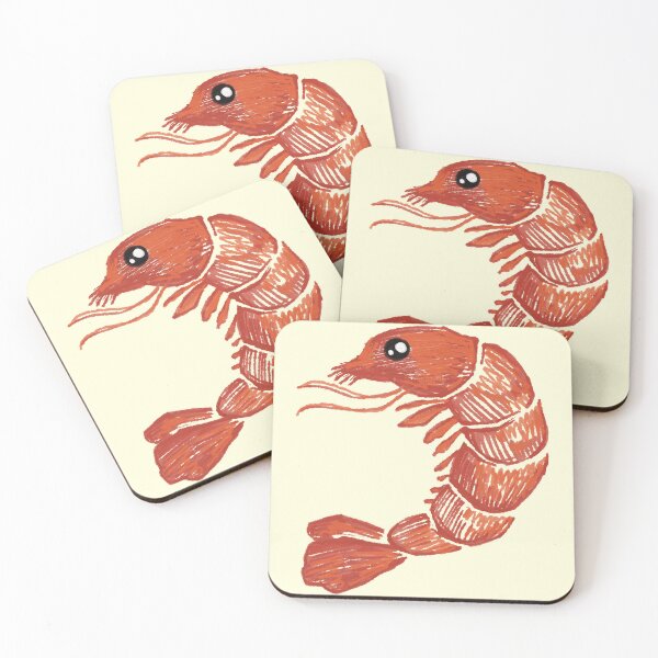 Item preview, Cute Shrimp with Big Eye – Kawaii Seafood Illustration  designed and sold by Pryhozha.