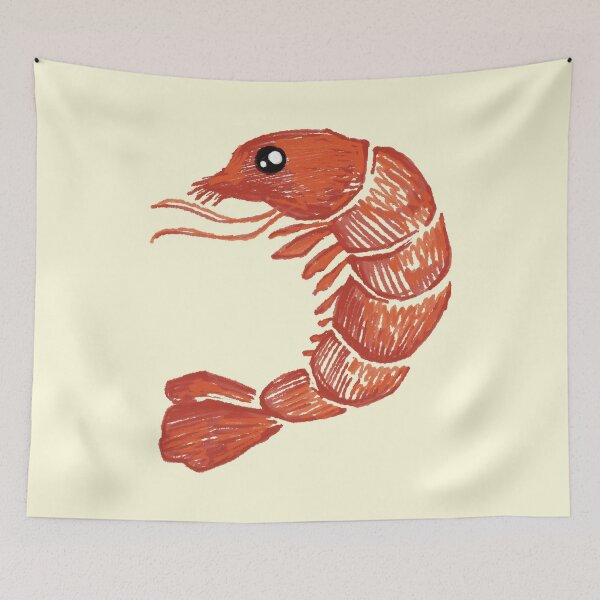 Item preview, Cute Shrimp with Big Eye – Kawaii Seafood Illustration  designed and sold by Pryhozha.