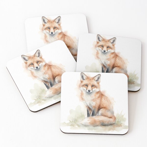 Item preview, Red Fox Watercolor Portrait - Elegant Woodland Wildlife Art designed and sold by RubisLeaf.