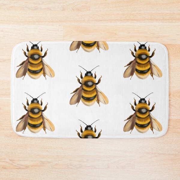 Item preview, Bee on white background with clear details of wings and body structure showing natural colors and patterns designed and sold by Ms. Iryna.