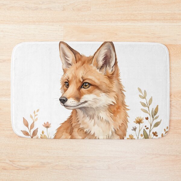 Item preview, Fox Watercolor Illustration - Wildflower Woodland Animal Art designed and sold by RubisLeaf.