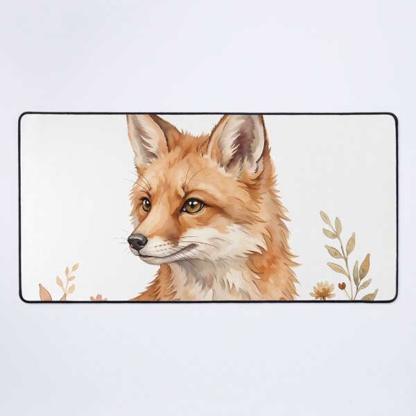 Item preview, Fox Watercolor Illustration - Wildflower Woodland Animal Art designed and sold by RubisLeaf.