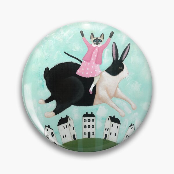 Item preview, Siamese Cat and Hopping Rabbit designed and sold by KilkennyCat Art.