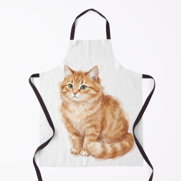 Item preview, Ginger Cat Watercolor Art - Fluffy Orange Tabby Kitten Portrait designed and sold by RubisLeaf.