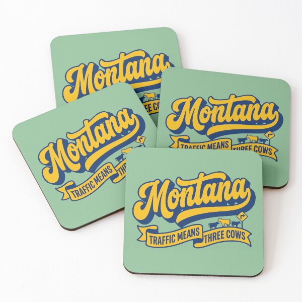 Item preview, Vintage Montana Retro Baseball Script Slogan Traffic Means Three Cows designed and sold by Cozy-Old-Pub.